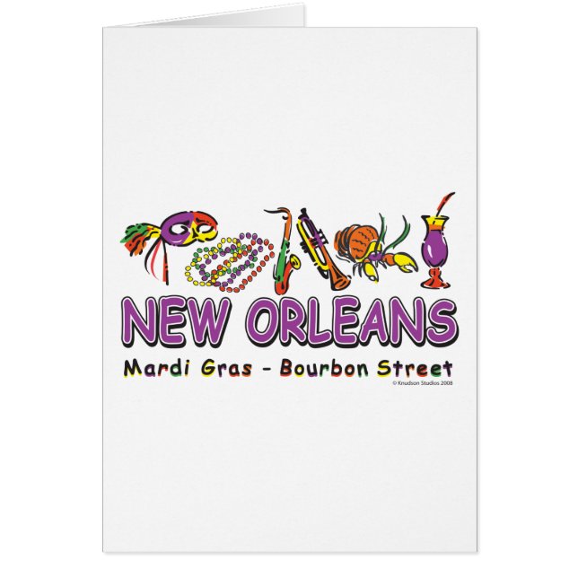 New-Orleans-Roligt- Hälsningskort (Framsidan)