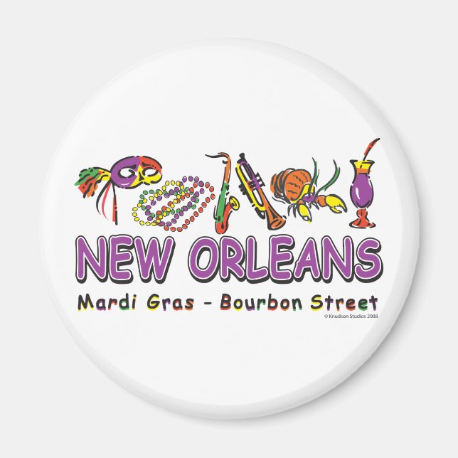 New-Orleans-Roligt- Magnet (Framsidan)