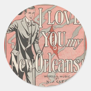 New Orleans Runt Klistermärke