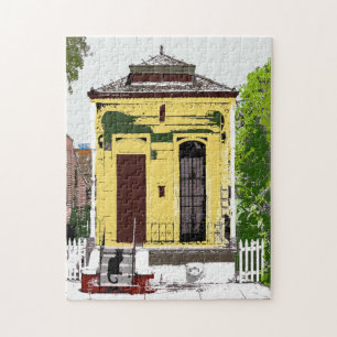 New Orleans Shot Gun House, med katt Pussel