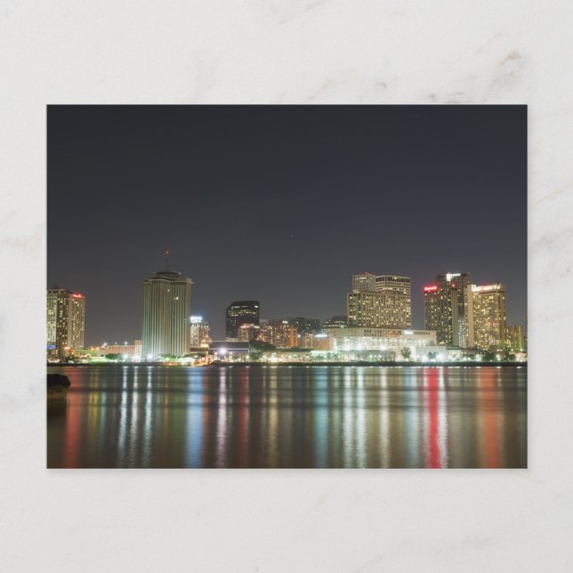 New Orleans Skyline Night Vykort (Framsida)
