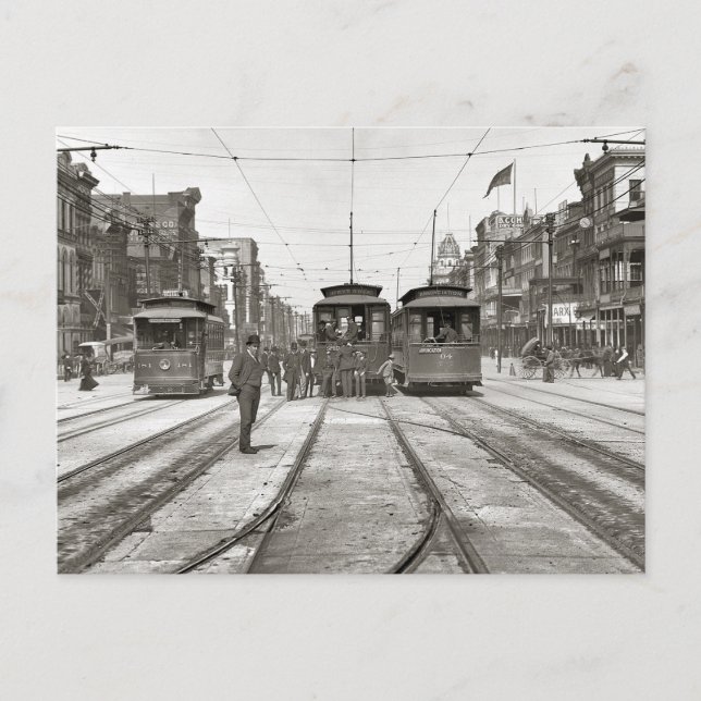 New Orleans-spårvagnar, 1907 Vykort (Framsida)