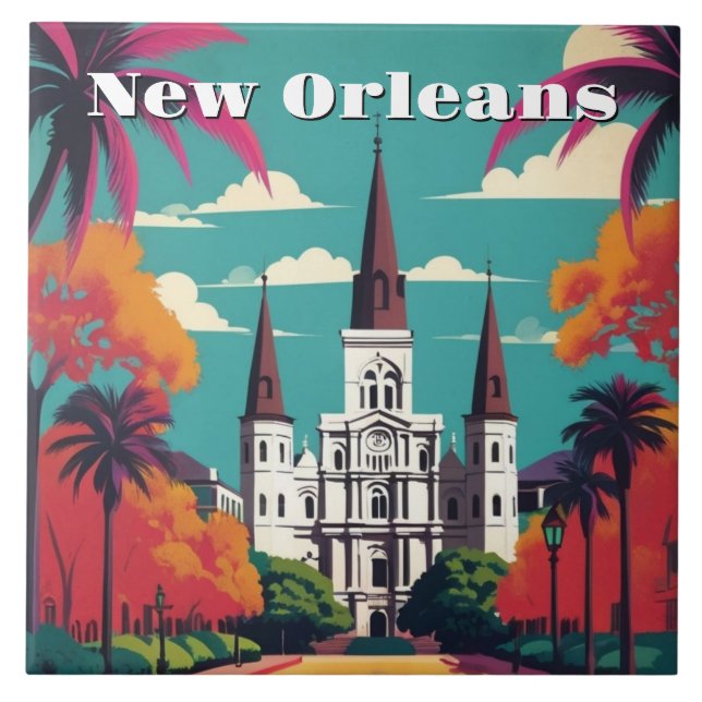 New Orleans St Louis Cathedral Kakelplatta (Framsidan)