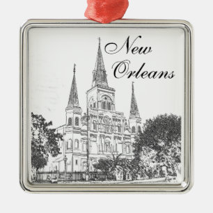 New Orleans St Louis domkyrka Julgransprydnad Metall