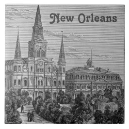 New Orleans St Louis-katedralen Antik Forntid Kakelplatta