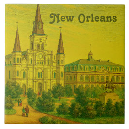 New Orleans St Louis-katedralen Antik Forntid Kakelplatta