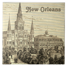 New Orleans St Louis-katedralen Antik Forntid Kakelplatta