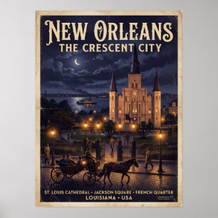 New Orleans St Louis-katedralen Jackson Square Poster