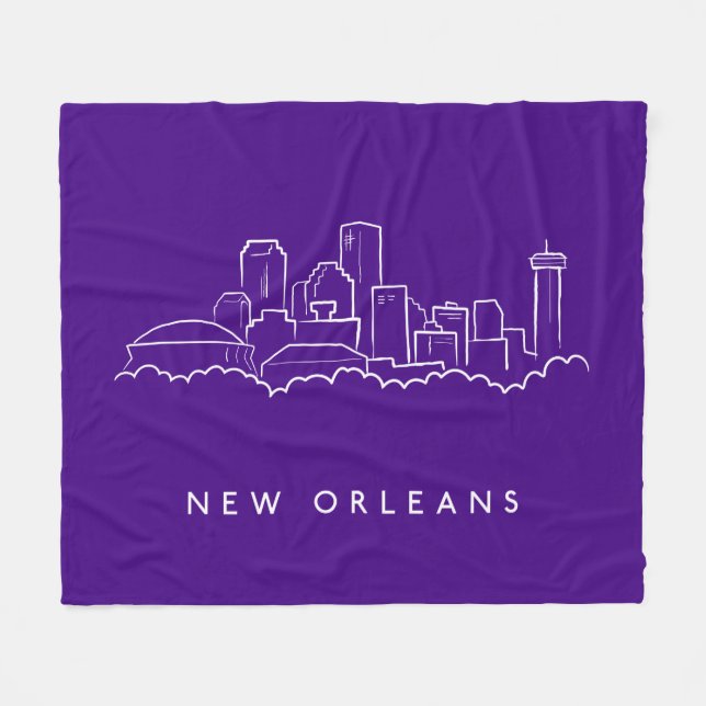 New Orleans stadshorisont Fleecefilt (Framsidan (Horisontell))