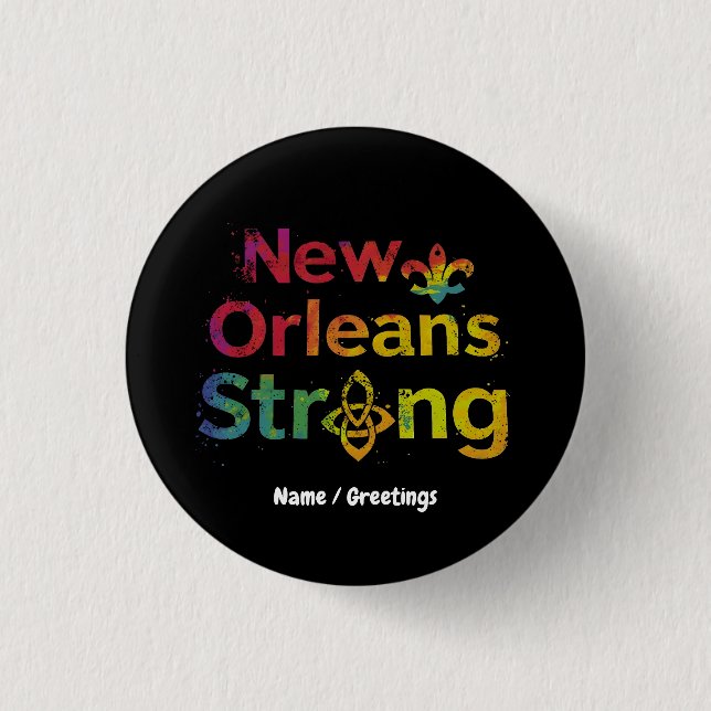 New Orleans Stark Inspirerande NOLA Stolthet  Knapp (Framsida)