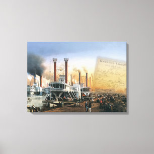 New Orleans Steamboat Canvastryck