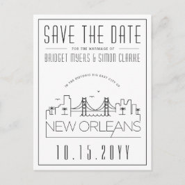 New Orleans | Stiliserad Skyline Spara datum Vykort