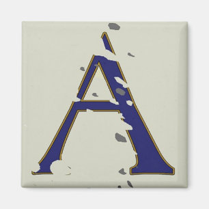 New Orleans Street Blue Brev Tile ’A’ Magnet