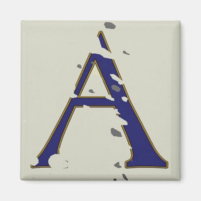 New Orleans Street Blue Brev Tile ’A’ Magnet (Framsidan)
