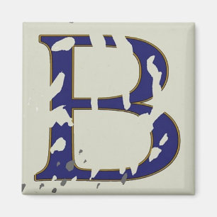 New Orleans Street Blue Brev Tile ’B’ Magnet