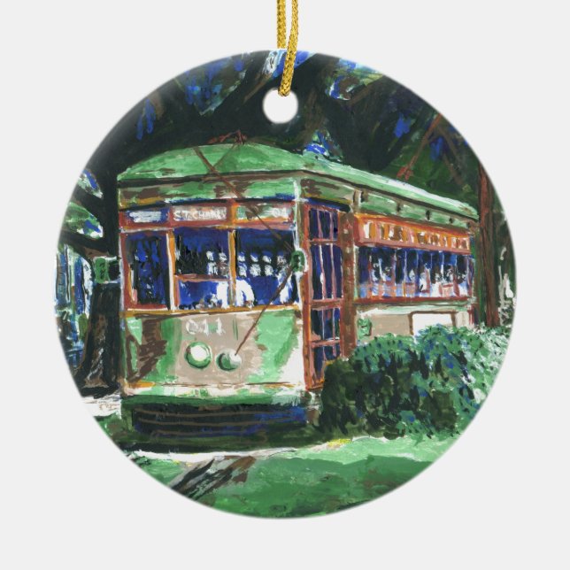 New Orleans Street Car Julgransprydnad Keramik (Framsidan)