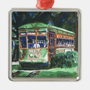 New Orleans Street Car Julgransprydnad Metall