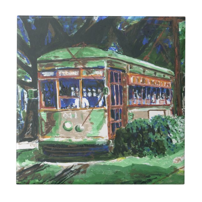 New Orleans Street Car Kakelplatta (Framsidan)