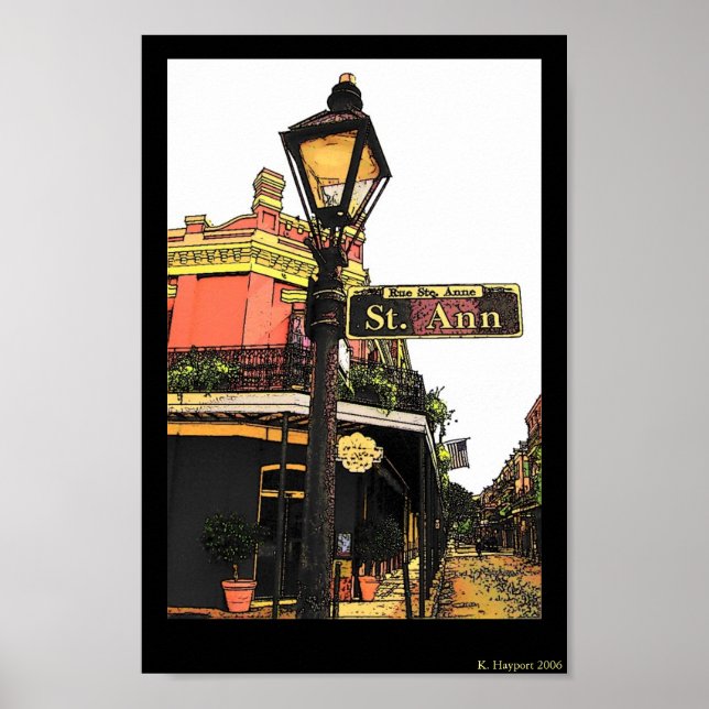 New Orleans Street Corner St. Ann Poster (Framsidan)