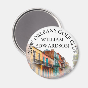 New Orleans Street Personlig Golfklubbnamn Magnet
