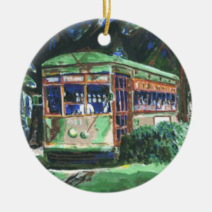 New Orleans Streetcar Julgransprydnad Keramik