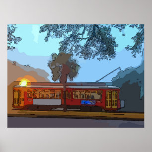 New Orleans Streetcar-morgon Poster