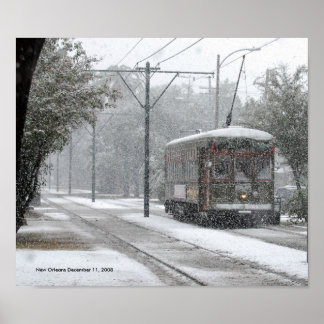 New Orleans Streetcar Snö Poster