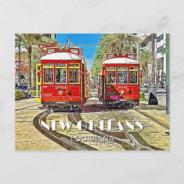New Orleans Streetcars Vykort (Framsida)