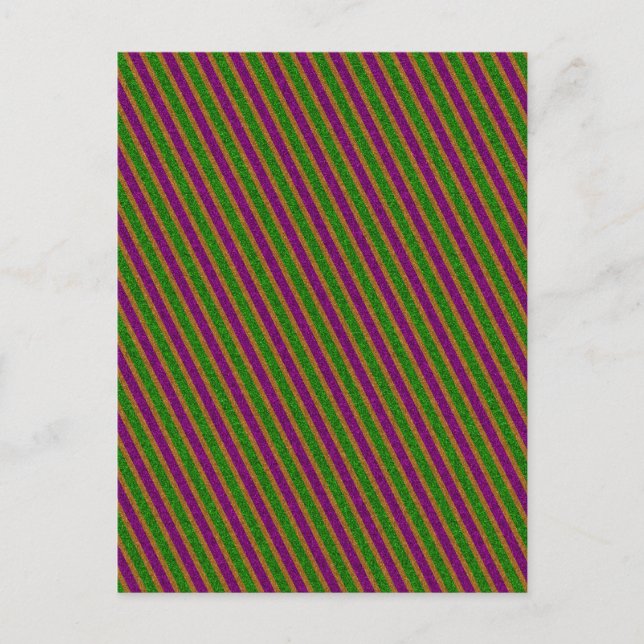 New Orleans Stripe Glitter Vykort (Framsida)