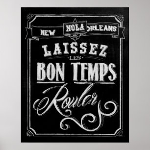 New Orleans svart tavla Poster