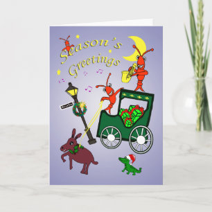 New Orleans Themed säsong hälsningar Helgkort