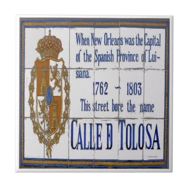 New Orleans Toulouse St Tile Mural Kakelplatta (Framsidan)