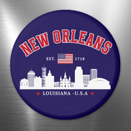 New Orleans Travel Skyline Fridge Magnet