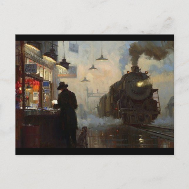 New Orleans väntar på tåg Vykort (Framsida)