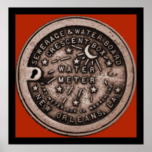 New Orleans vatten mäter väggkonst