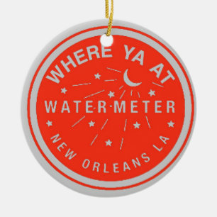 New Orleans Vatten Meter Cover Red Julgransprydnad Keramik
