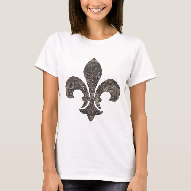 New Orleans Vatten Meter Lid Fleur De Lid T Shirt (Framsida)