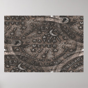 New Orleans Vatten Meter Wall Art Poster
