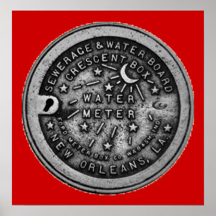 New Orleans Vatten Meter Wall Art Poster