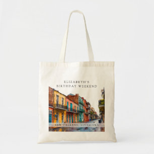 New Orleans Vattenfärg Födelsedagshelg Tygkasse