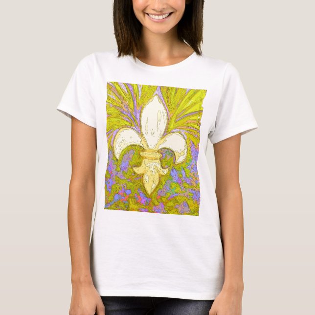 New Orleans Vild Fleur de Lis T Shirt (Framsida)