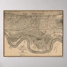 New Orleans Vintage Karta Poster