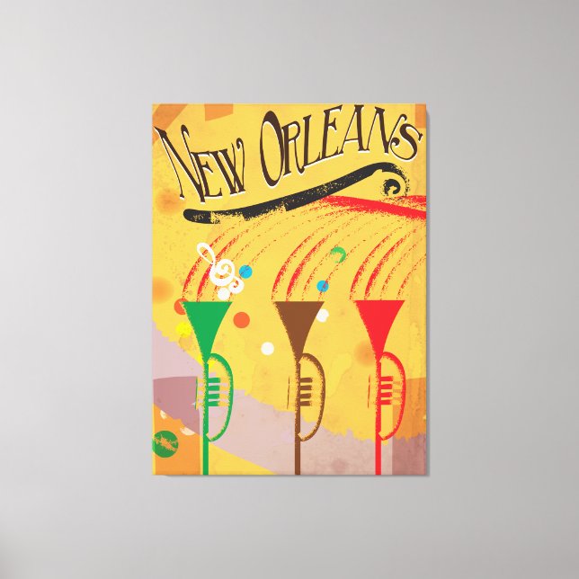 New Orleans Vintage resor poster Canvastryck (Framsida)