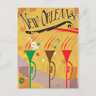 New Orleans Vintage resor poster Vykort