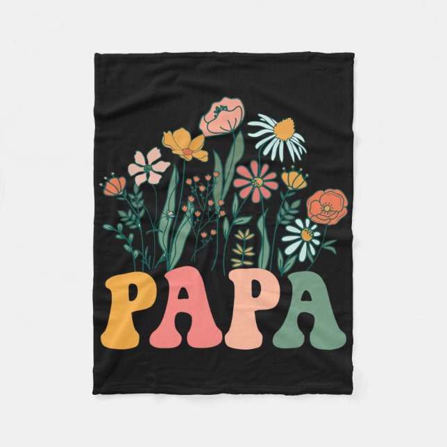New Papa Wildflower First Birthday &amp; Baby Show Fleecefilt (Framsidan)