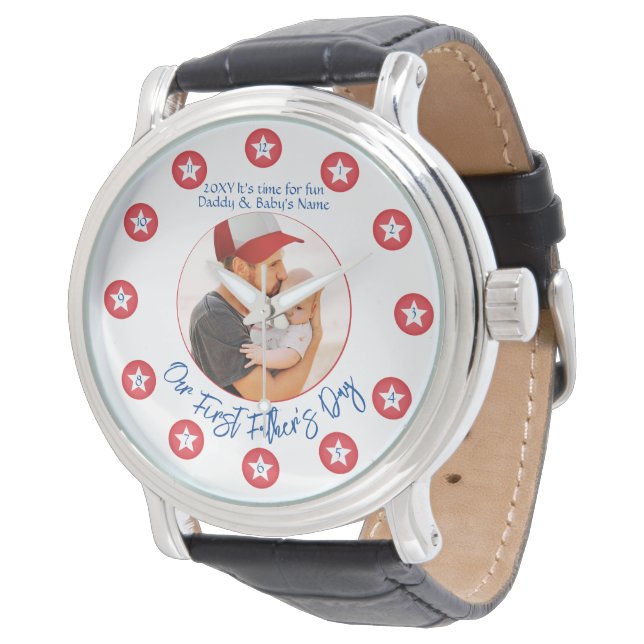 New pappa Bild Unik Keepsaké First Fars dag Armbandsur (Vinklad)