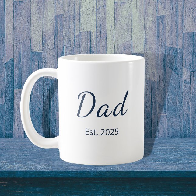 New Pappa Fars dag minimalist Blue Typography Kaffemugg (Skapare uppladdad)