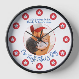 New Pappa Modern Unik Keepsaké först Fars dag Fyrkantig Klocka