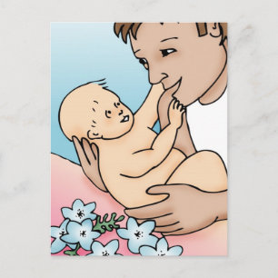 New pappa och Baby Vykort