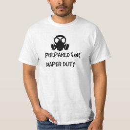 New Pappa 'PREPARED FOR DIAPER DUTY' FUNNY Tee Shirt